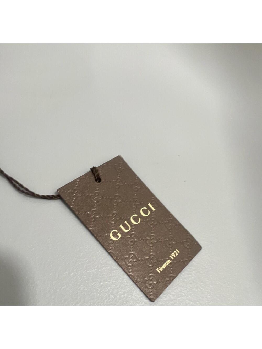 NEW WITH TAGS Gucci Men's Black & Gray Logo Argyle Silk Tie $249 - Picture 6 of 9